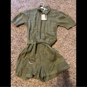 Elan Green Short Sleeve Romper